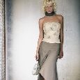 Strapless jurk met gebloemde top
