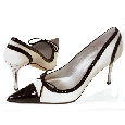 Zwart witte prada pump